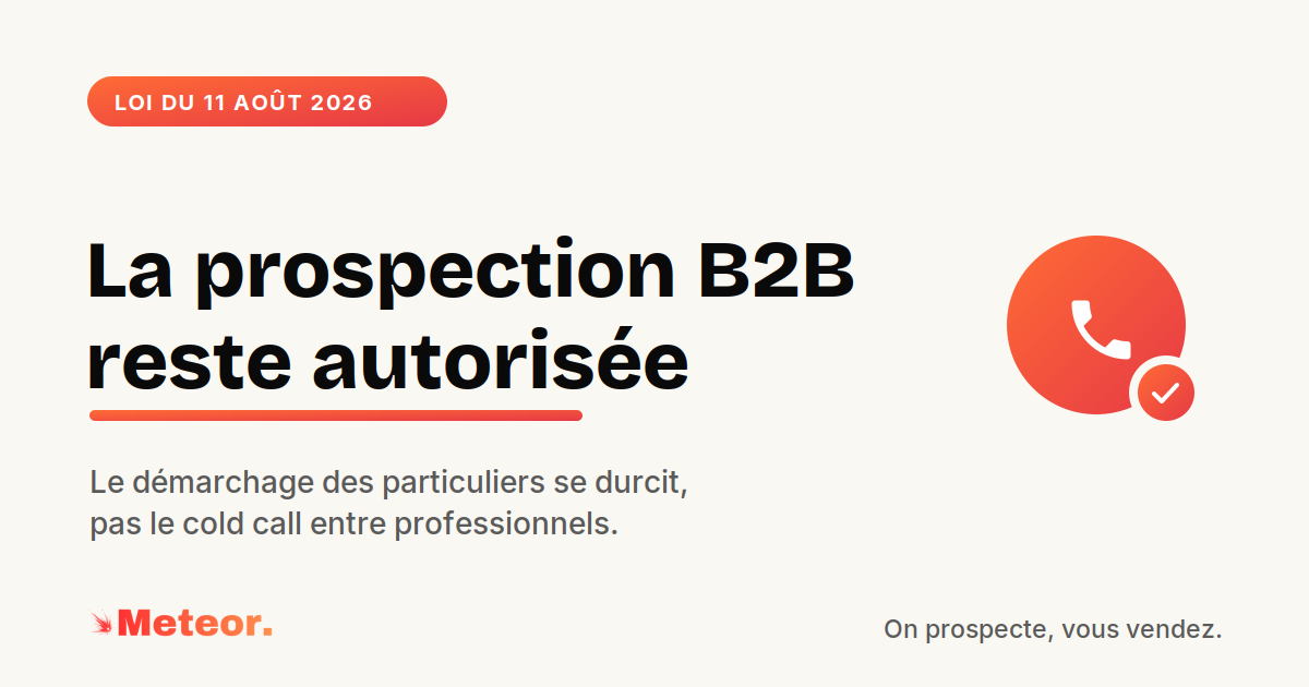 La prospection téléphonique B2B reste autorisée après la loi du 11 août 2026
